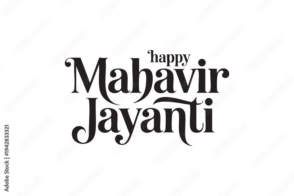 Obraz premium Happy Mahavir Jayanti Typography Design Vector
