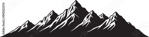 white background mountain landscape black silhouette vector.