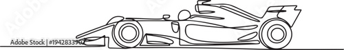 formula racing car fast sport line art. one line Icon drawing