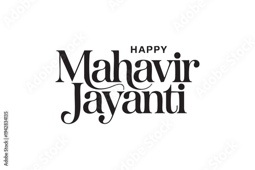 Happy Mahavir Jayanti Typography Design Vector