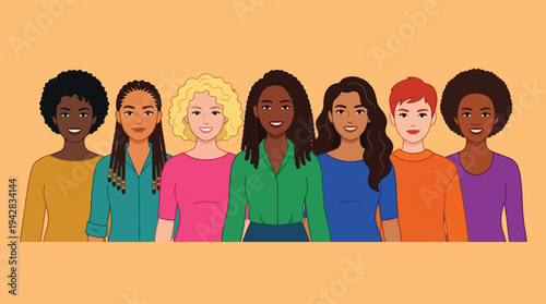 Diverse Group of Women Standing Together in Solidarity.