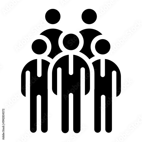 Team building icon glyph style vector illustration.