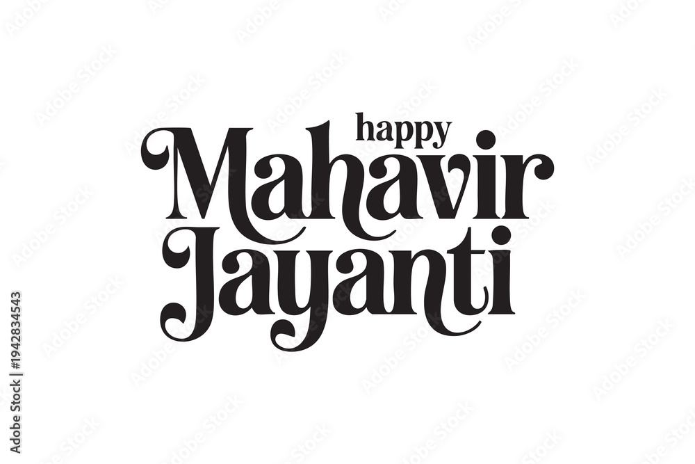 Fototapeta premium Happy Mahavir Jayanti Typography Design Vector