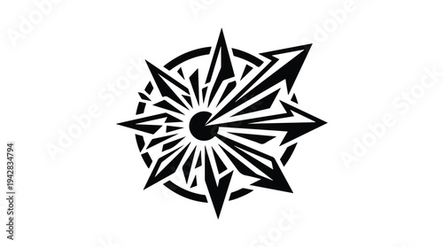 Explosive Starburst Compass Rose Graphic.