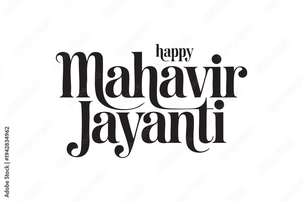 Obraz premium Happy Mahavir Jayanti Typography Design Vector
