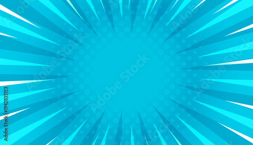 Tableau sur toile Blue sky sunbeam comic explosion modern abstract background