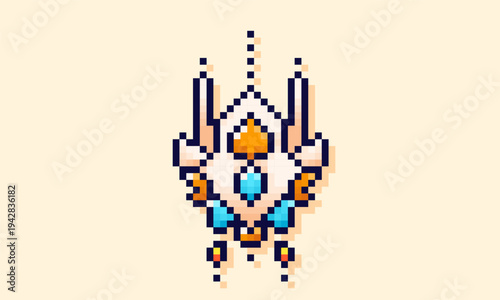 Pixel art 8 bit color interstellar. 