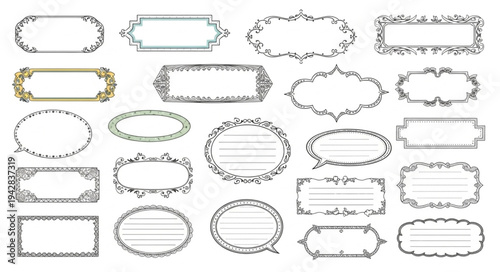 Collection of Decorative Vintage Frames and Borders.