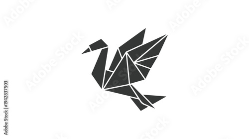 Origami Bird Silhouette Geometric Design.