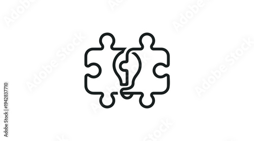 Puzzle Pieces Forming a Light Bulb Icon.