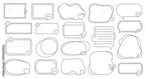 Collection of Decorative Hand Drawn Frames and Borders.