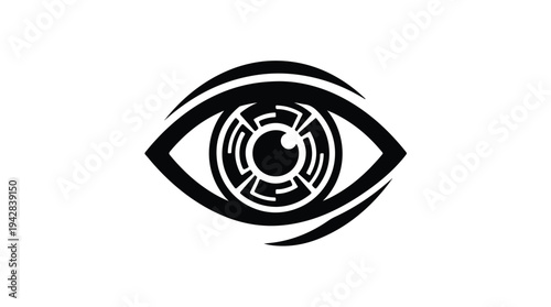 Stylized Eye Icon with Mazelike Iris.