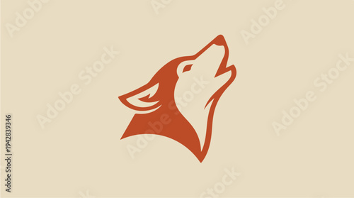 Stylized illustration of a wolf howling at the moon.