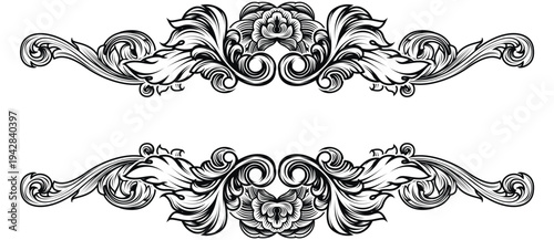 vintage frame engraving vector