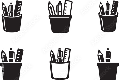 Pencil stand icon set vector illustration for website, logo, app, template, and modern UI design use.