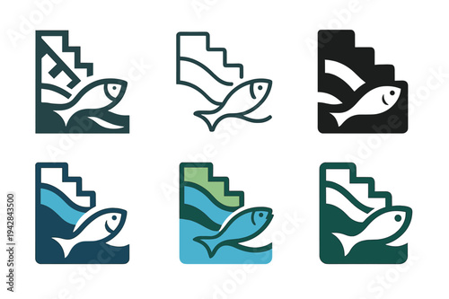 Wildlife Conservation Logos. Wildlife habitats and endangered species conservation. Icon set. Set Logo of Wildlife habitats and endangered species