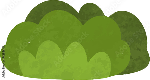 colorful illustration of grass, bush and leaf clip art for background, wallpaper, card design