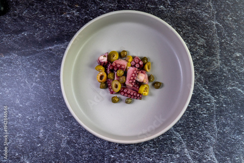 Fresh and healthy octopus salad