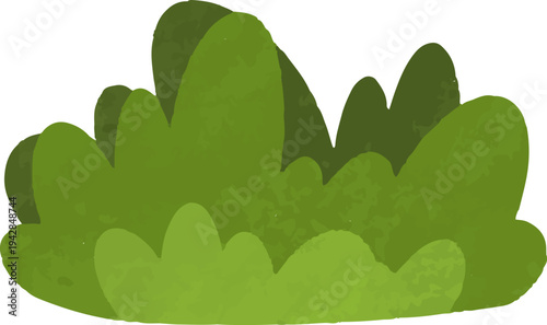 colorful illustration of grass, bush and leaf clip art for background, wallpaper, card design