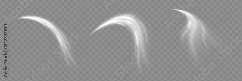 Air Flow Effect. White Wind Stream Waves Isolated on Dark Background. Fresh Breeze