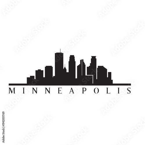 Minneapolis Skyline Silhouette – Minimal Cityscape Vector Icon