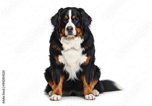A large dog sitting on a white background isolated on white background