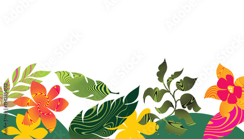 Floral background, horizontal banner with place for text