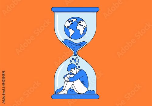 A conceptual vector illustration of a graduate at an open door, symbolizing new opportunities and a bright career future