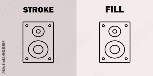 Black and white speaker with stroke and fill