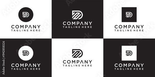 Collection of company logo design templates.