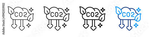 Carbon Neutrality Icon Different Style Outline Collection Set.