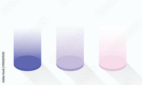 Gradient Cylinder Podium Set Minimal Display Platform for Product Presentation