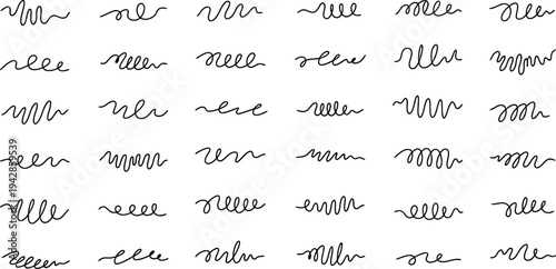 Seamless pattern of elegant cursive signatures on white background