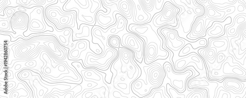 Seamless topographic map with contour lines on a transparent background, abstract relief grid vector illustration