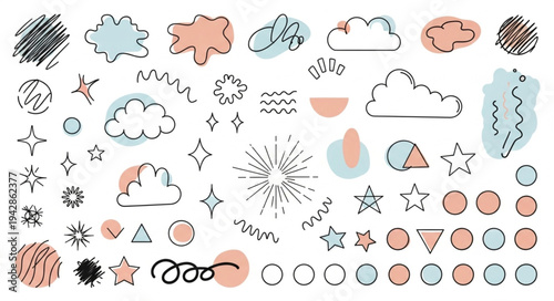set of hand drawn icons