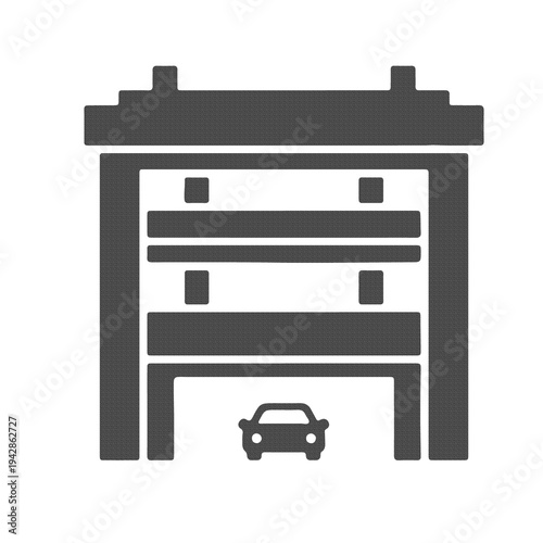 Parking garage building car parking icon on transparent png background
