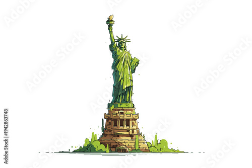 futuristic Dictatorship Statue of Liberty isolated