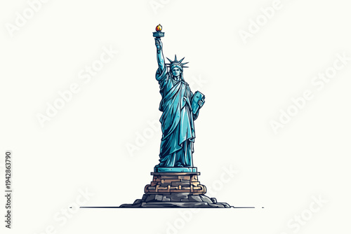 futuristic Statue of Liberty isolated