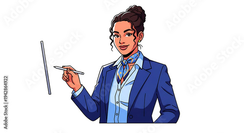 Businesswoman Illustration on a White Background