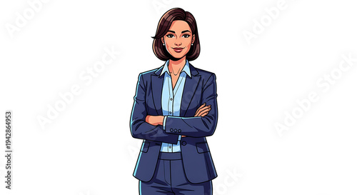 Businesswoman Illustration on a White Background
