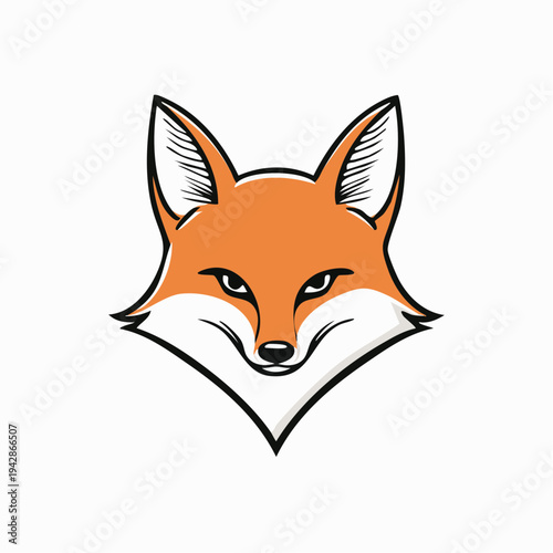 A cute young red fox cub, a wild vulpes vulpes mammal and predator, is depicted as a vector illustration isolated on a white background