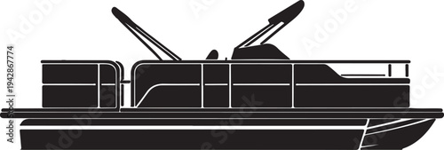 pontoon boat silhouette