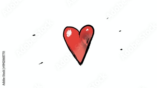Heart beating. Seamless loop animation.