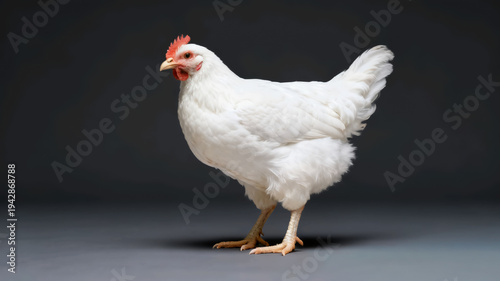 Wallpaper Mural White broiler chicken standing isolated on dark grey background. Torontodigital.ca