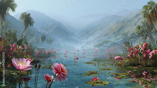Surreal exotic nature landscape
