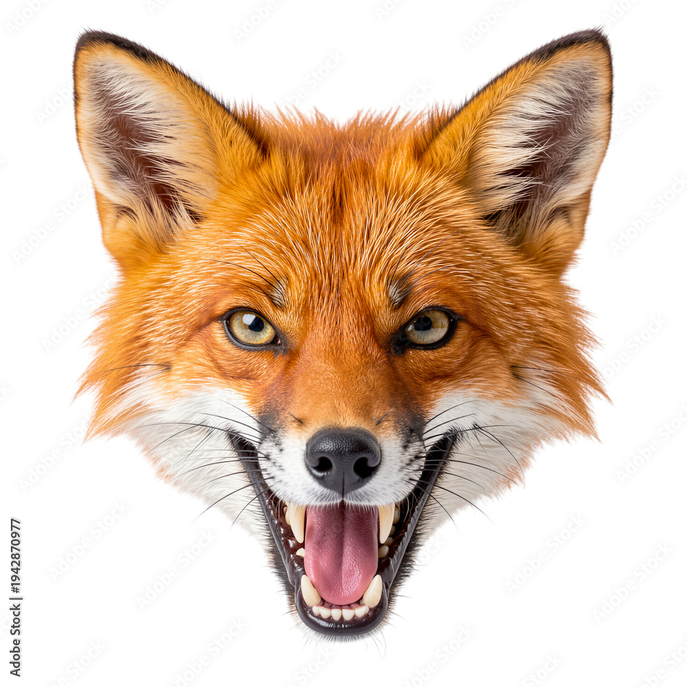 Obraz premium Fierce Fox Head with Intense Expression