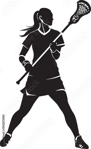 Girl Lacrosse Player Female Lacrosse Player Silhouette