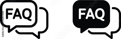 Frequently asked questions FAQ vector icon set for customer support, help center, information and online service
