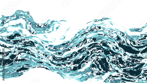 Vector Abstract waves of water in shades of cyan and azure, flowing with a mesmerizing, liquid grace. Evoking the calming essence of the ocean.