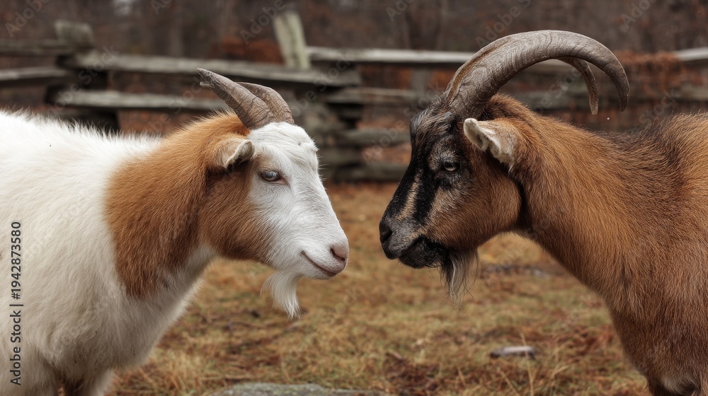 Obraz premium As humans transitioned to farming, goats, sheep, and cattle were among the first to be tamed, turning once-wild creatures into partners in a new era of settled life and agricultural growth. 